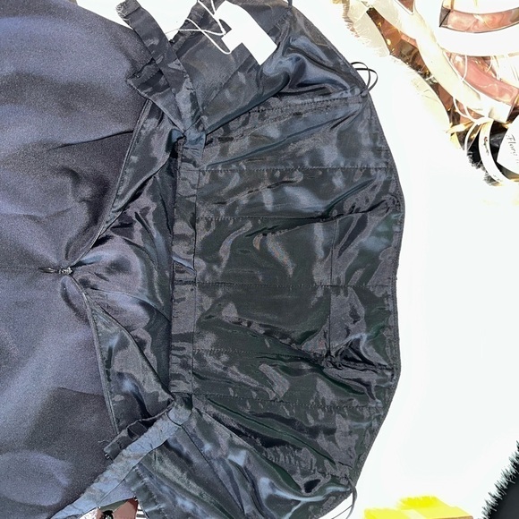 Authentic BADGLEY MISCHKA NWT BLACK LEATHER TRIM COCKTAIL SHEATH DRESS SIZE 0 - Picture 10 of 11